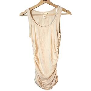 Sundance Ruched Tank Top Tunic Top in Peach / Nude Size Medium